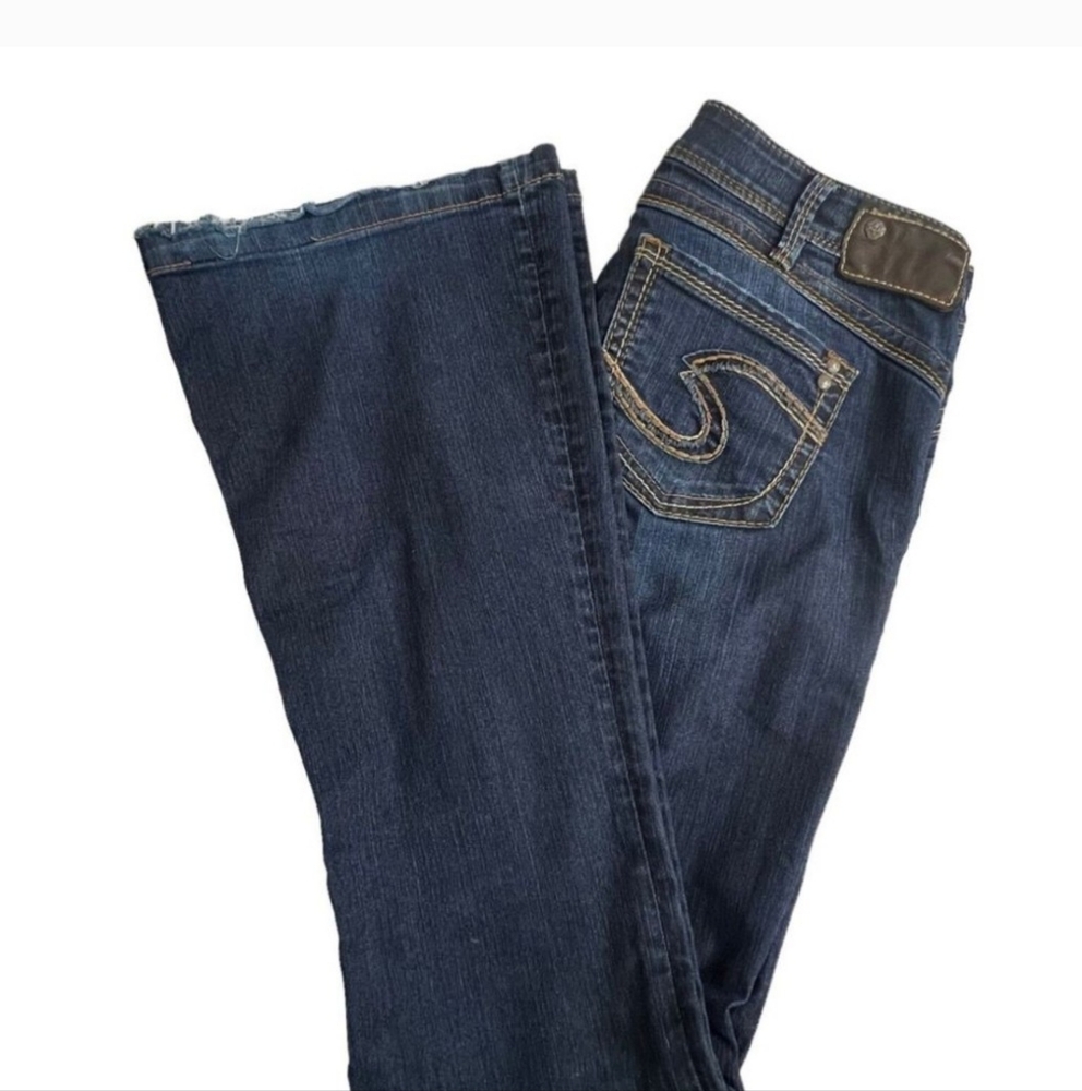 Silver Jeans Womens Dark Wash Low Rise Camden Rose Bell Flare 30 X 33